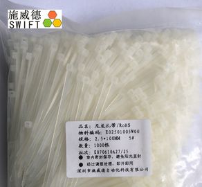 Cà vạt dây PA66, Cà vạt cáp tự nhiên UL94V - 2 dễ cháy Chiều dài 100mm
